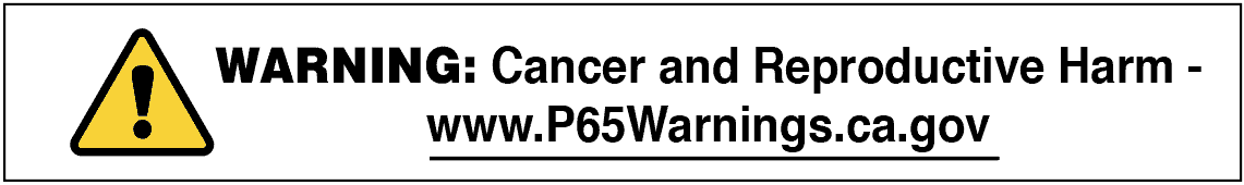 DD-03: Prop 65 Warning – Cancer and Reproductive Harm. Pack of 100 ...