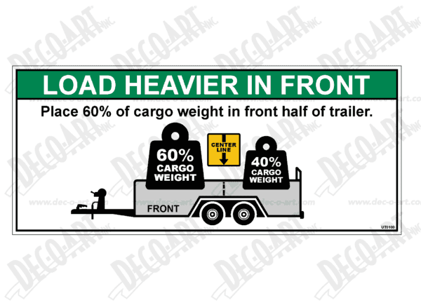 UT0100: Load heavier in front. Open trailer label. Pack of 100.