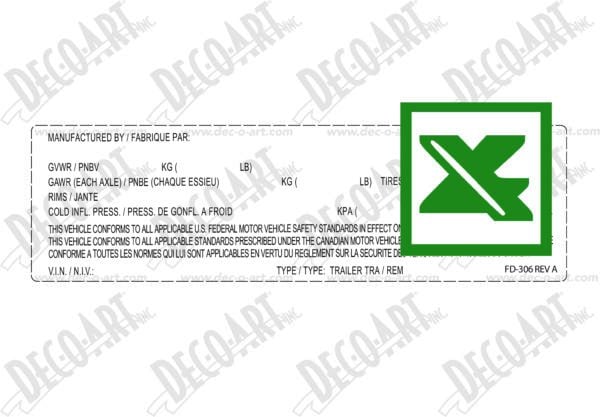 FD-306T template for imprinting variable data for FD-306