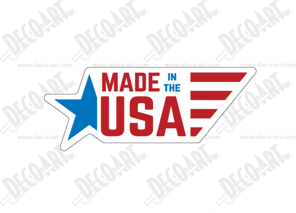 USA001: Made in the USA star. Pack of 100.